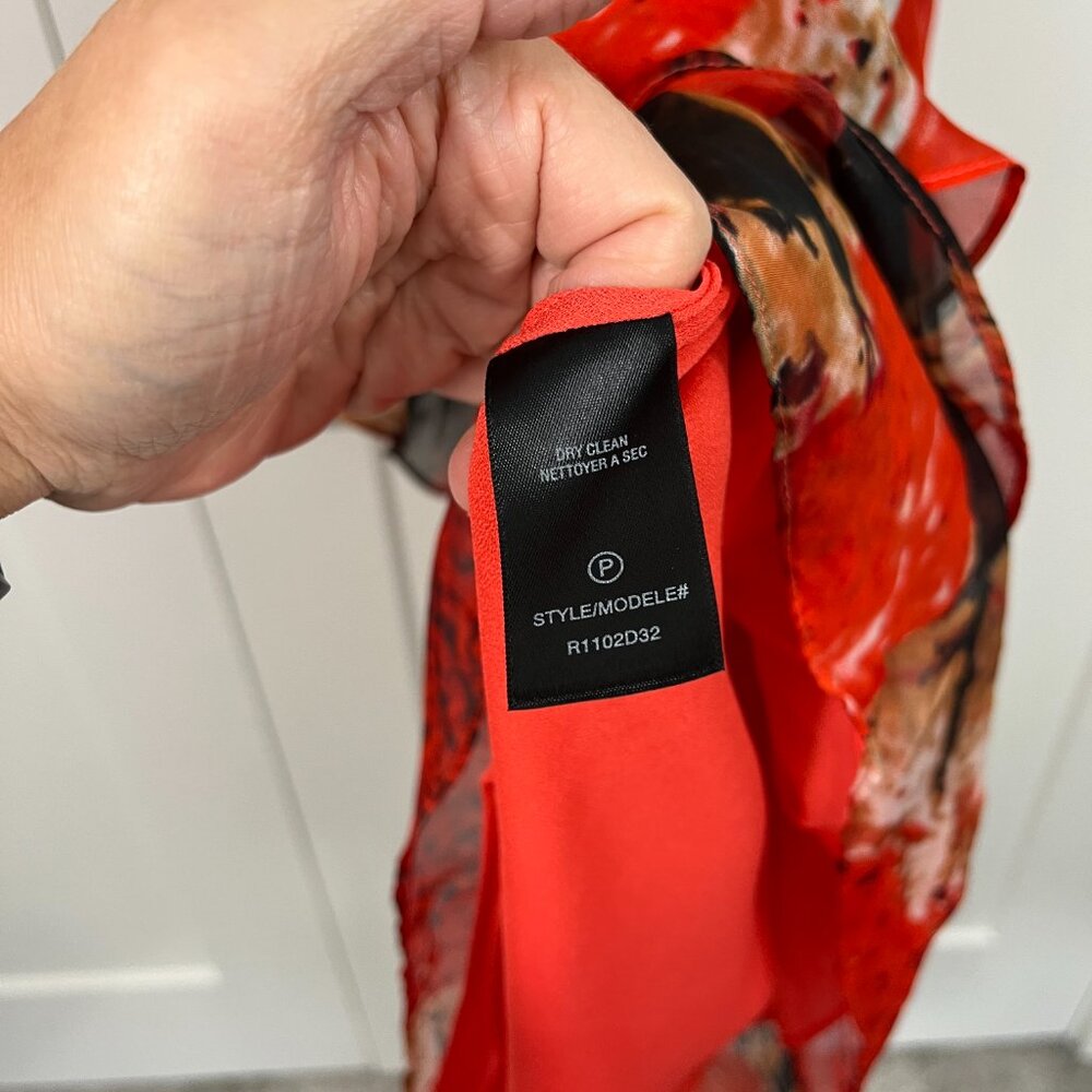 Robert Rodriguez Size 4 Orange, Black Silk Asymmetrical Hem Tiered Tank Dress - Picture 6 of 14